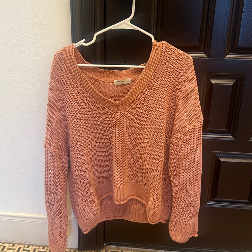 Pink Glittery Oversized Sweater